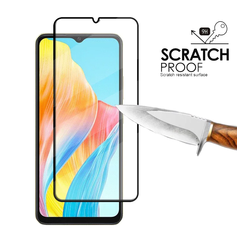 6-in-1 For OPPO A38 Glass For OPPO A38 Tempered Glass 9H HD Full Cover Glue Protective Screen Protector OPPO A38 A 38 Lens Glass