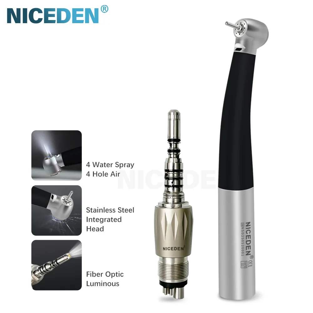 Niceden Стоматологический оптоволоконный высокоскоростной керамический наконечник с подшипником, прочная нескользящая ручка, подходит для быстрых разъемов KAVO