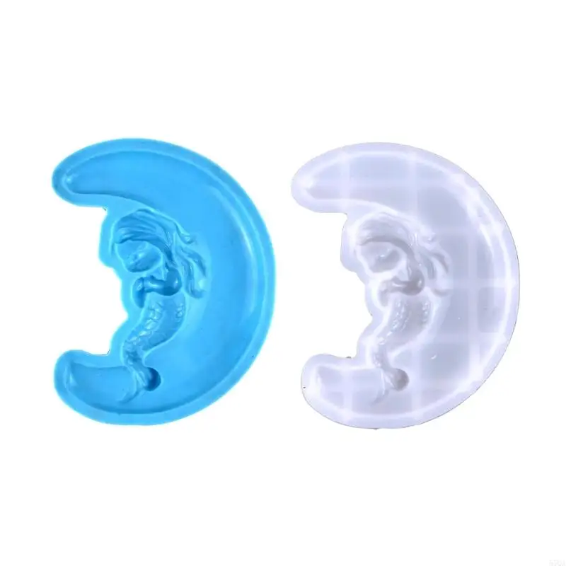 

57QA Mermaid Silicone Mold Pendant Charms Resin Mold Keychain Silicone Mold Crystal Epoxy Mold DIY Jewelry Casting Mould