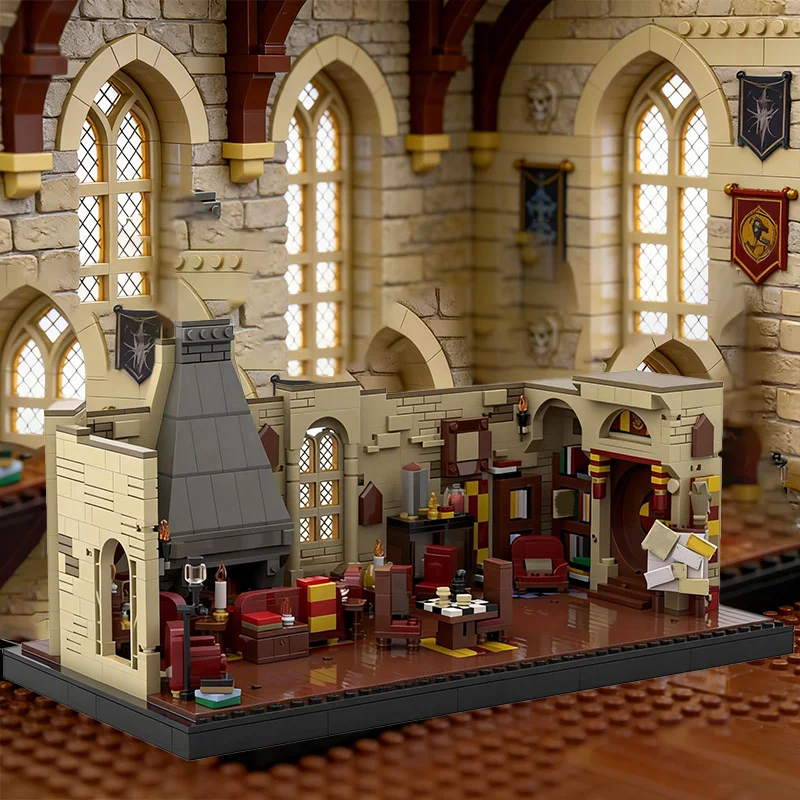 1657Parts Medieval Castle Common Room Interior Scene Model Custom Building Blocks Assembly Toy Gift For Fantasy Hobby Collectors