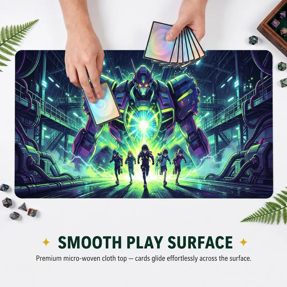 Anime Mecha Robot TCG Play Mat Durable Office Tabletop Deskpad Party Gathering Card Game Mat Non-slip Keyboard PC Game Mouse Pad