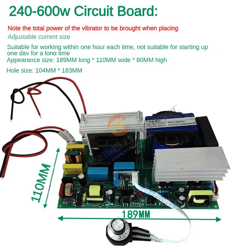 Placa base de circuito de limpiador ultrasónico, soporte de 40KHz, 480W/600W, para lavadora de coches, transductor generador