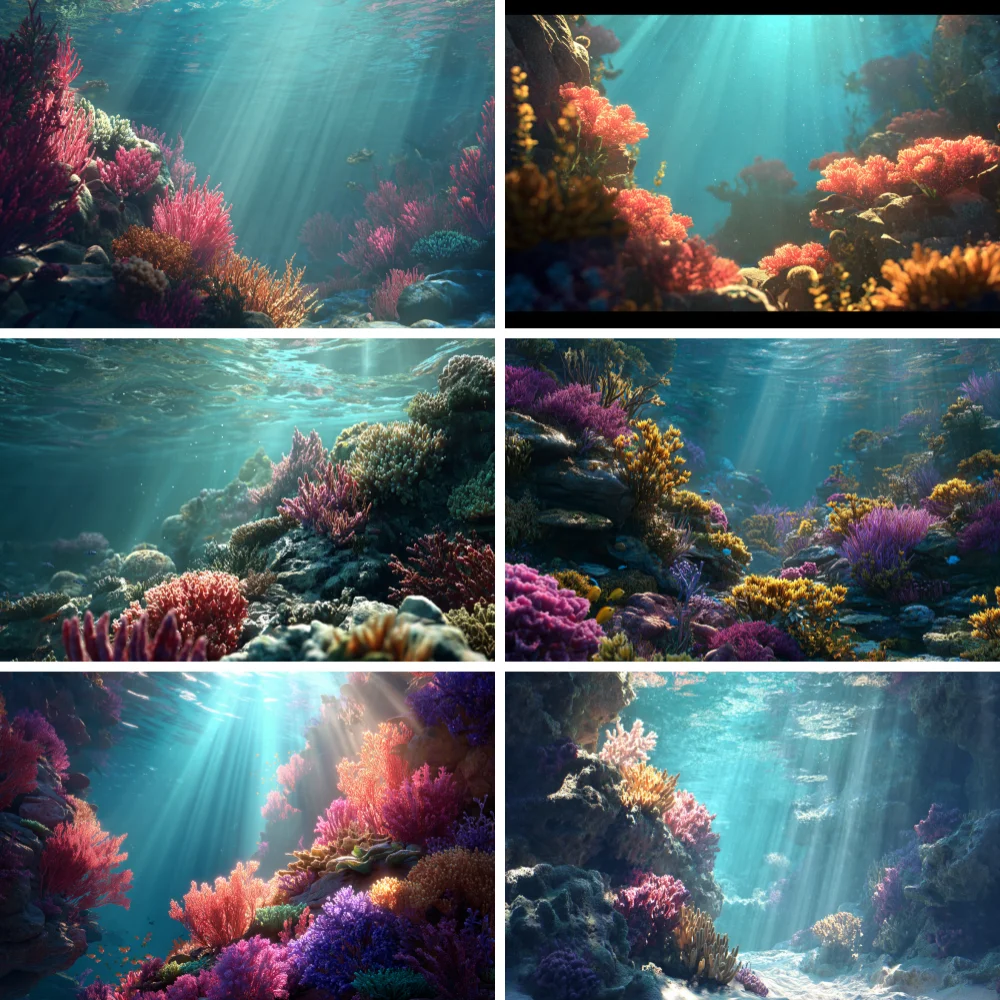 Summer Marine Aquarium Background Dolphin Pink Coral Sea Baby Photobooth Photography Wallpaper Birthday Party Decor