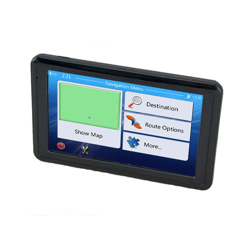 Navegador de Carro 5 Polegadas 8g Tela Touch LCD Navegador GPS para Caminhão Reprodutor Mp4 Mp3 Multifuncional Áudio Vídeo Calendário Jogos