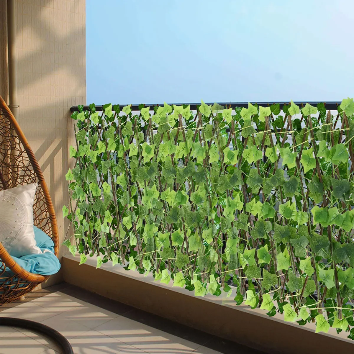 Neue Garten abschirmung expandierende Gitter Sichtschutz Hecke künstliche Faux Efeu Blätter Holzzaun für Garten gebäude – Detail 8