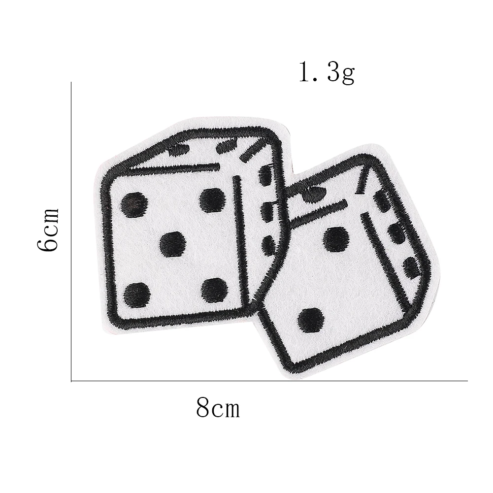 3PCS/SET Dice Set Patch Iron on Transfers for Clothing DIY Embroidery Sticker Clothing Hole Sewing Applique Supplies Accessories