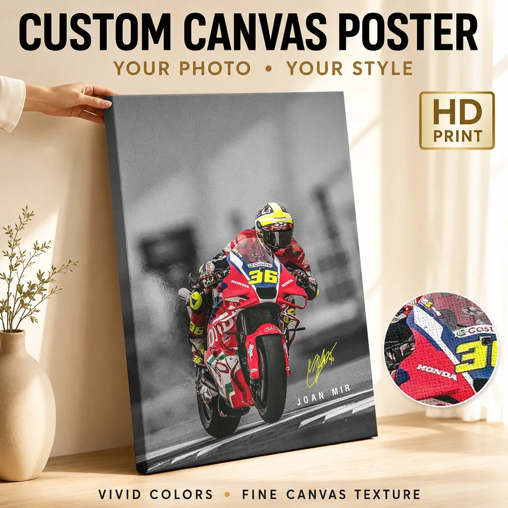Joan Mir MotoGP Canvas Print Poster Personalized Modern Aesthetic Wall Art for Dining Room Home Decoration Gift for Collectors