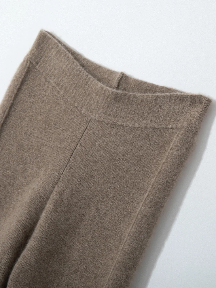 Women's Pure Cashmere Leggings High Elastic Slim Pants Spring Autumn Winter 100% Cashmere Knitted Soft Thick Warm Leggings