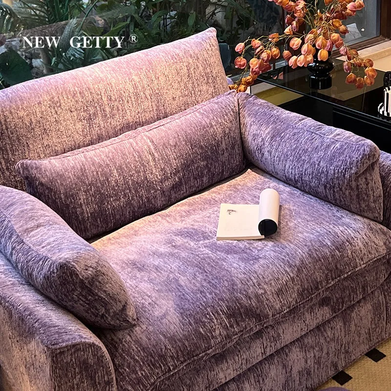 Cream wind can be fully disassembled and washed, hug single sofa, living room small apartment, French retro chenille leisure cha