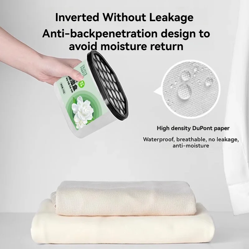 صندوق مزيل الرطوبة المعطر مع تركيبة تشبه الجل لامتصاص الرطوبة وإطلاق العطر في غرف النوم وخزائن الملابس