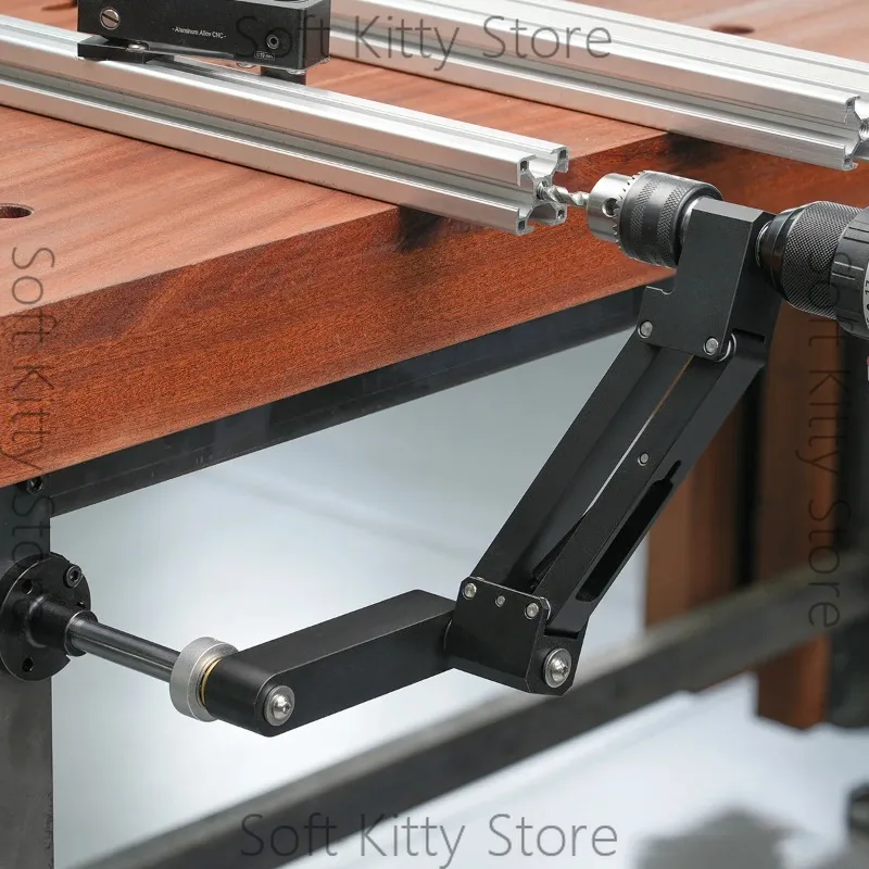 Adjustable Articulating Cantilever Tapping Arm Stand for Hand Electric Drills,Tapping Guide Tool for Aluminum Profile DIY