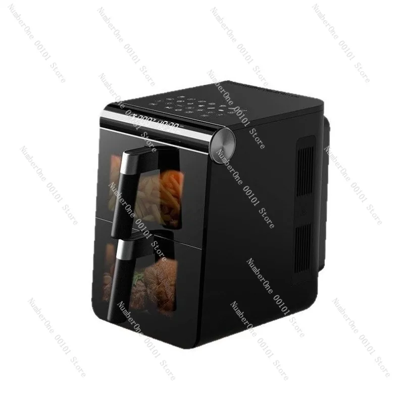 13L Large Capacity Air Fryer,Dual-Pot Visual Touch Screen Fryer,110V Household Oil-Free Cooking Appliance,Smart Kitchen Frying