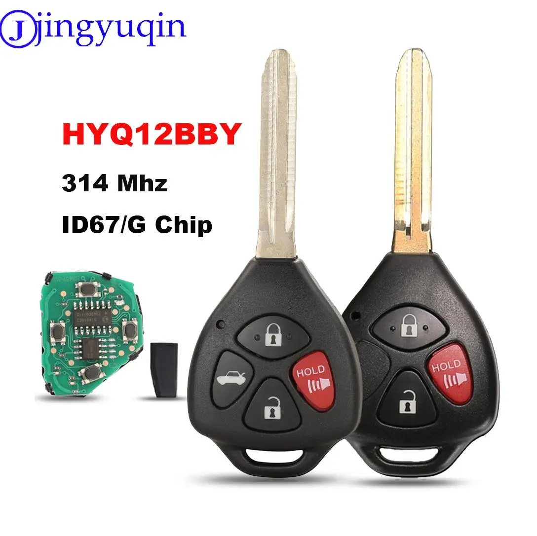 jingyuqin HyQ12BBY 314.4 Mhz ID67 3/4 przyciski zdalny kluczyk samochodowy do Toyota Camry Avalon Corolla Matrix RAV4 Yaris Venza tC/xA/xB/xC