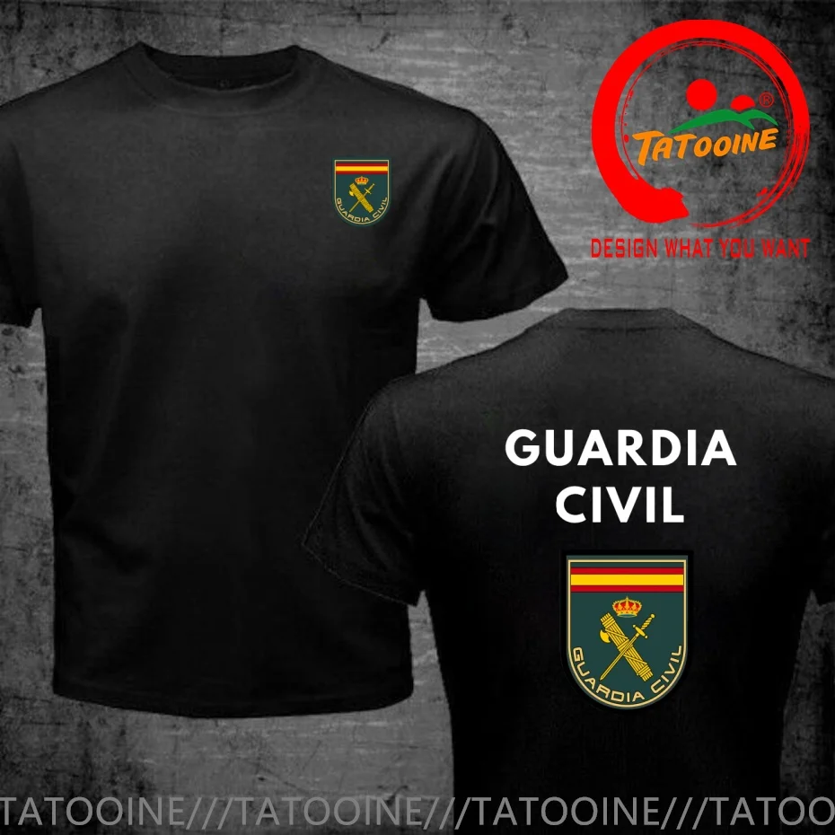 España Emblem Spain Guardia Civil T Shirt Men Fashion Trendy Casual Clothing Stylish Tops Tee Shirt Leisure Tshirt Men's T-Shirt