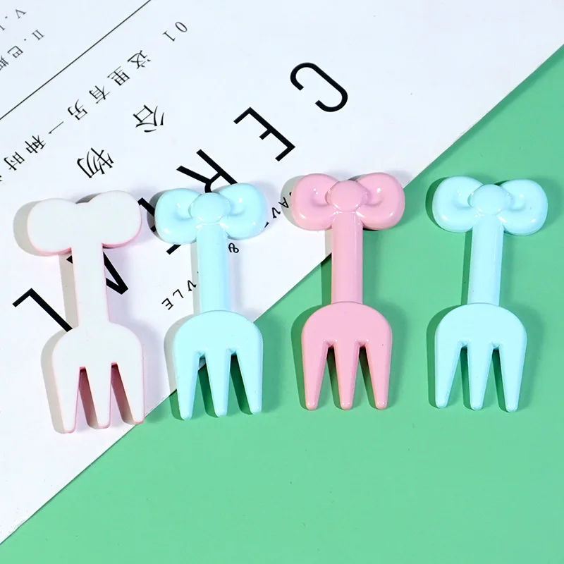 Best Macaron bright bow tie fork kitchenware Food Play Resin accessories diy cream shell hairpin material