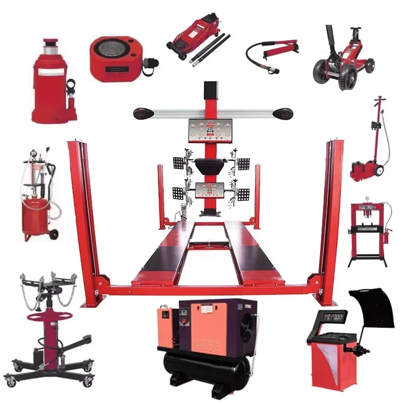 Four Post Hydraulic with 3D Wheel Alignment Four Wheel Aligner Economical Car Lift