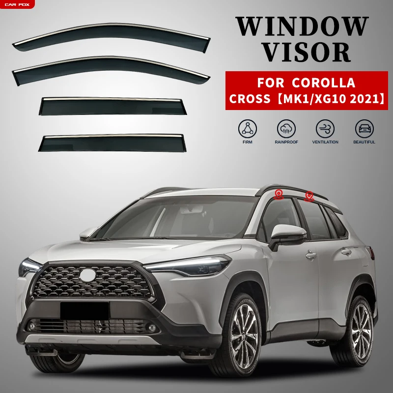 

For TOYOTA COROLLA CROSS XG10 2021+ Plastic Window Visor Vent Shades Sun Rain Deflector Guard For TOYOTA COROLLA CROSS 2021+