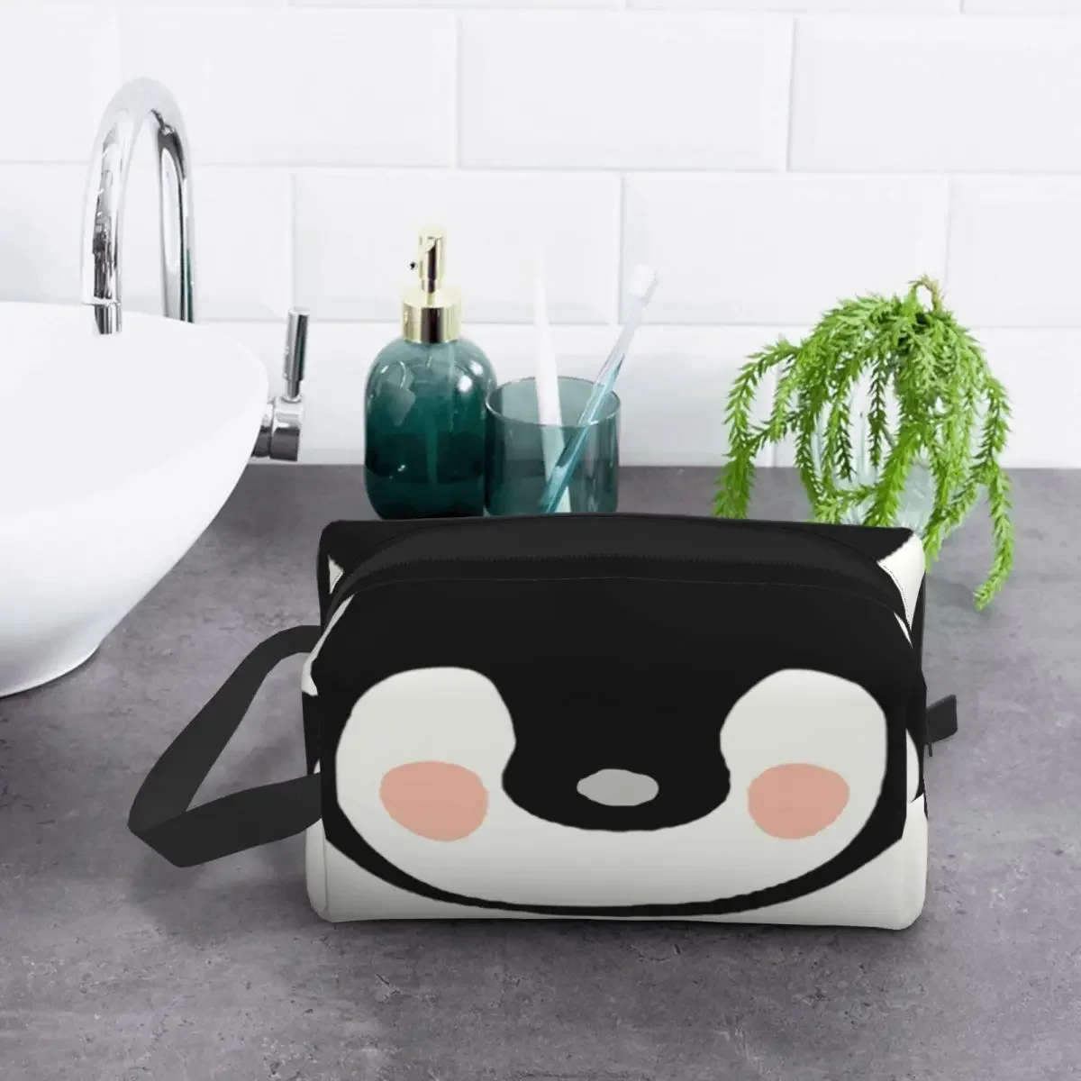 Viagem dos desenhos animados animal pinguim saco de higiene pessoal bonito dos desenhos animados meme organizador de maquiagem cosmética para mulheres armazenamento de beleza dopp kit caso