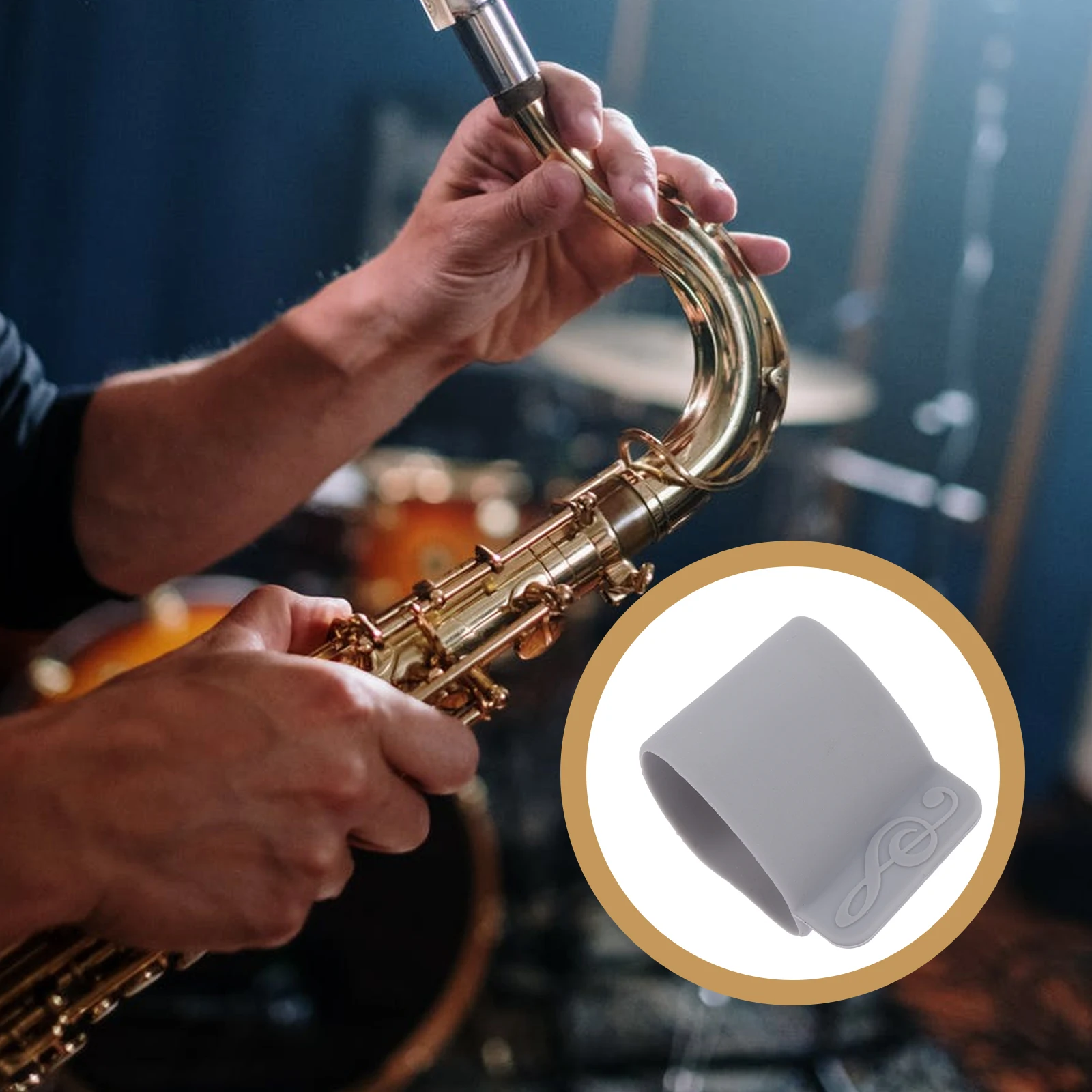 

Saxophone Head Clip Silicone Sax Ligature For Wind Instrument Parts Reed Fixing Clip Lightweight Easy Install Sax Accessories