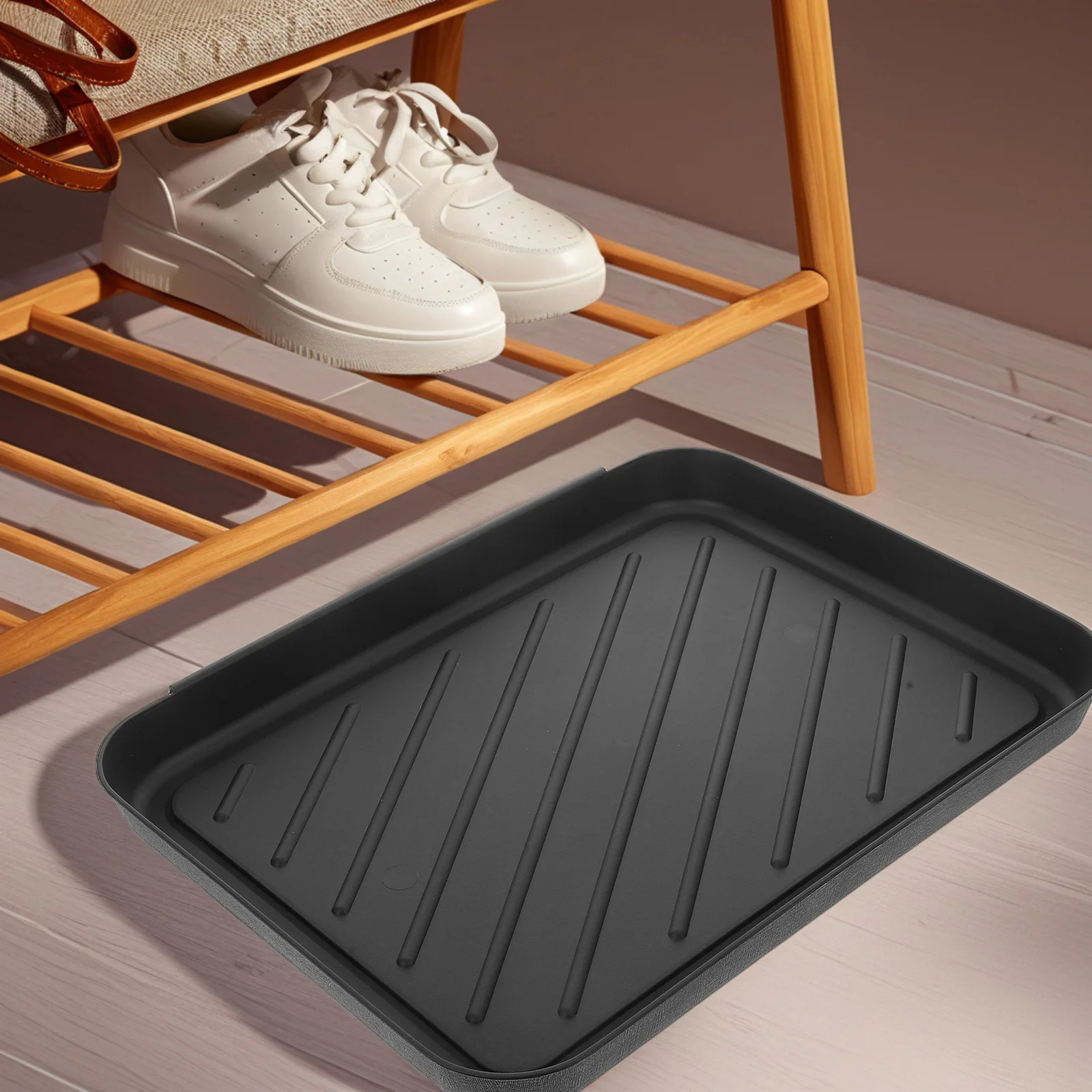 

2Pcs Plastic Shoe Tray for Entryway Mudroom Garage Multi-Purpose Boot Tray Water Resistant Floor Protection Mat Pet Feeding