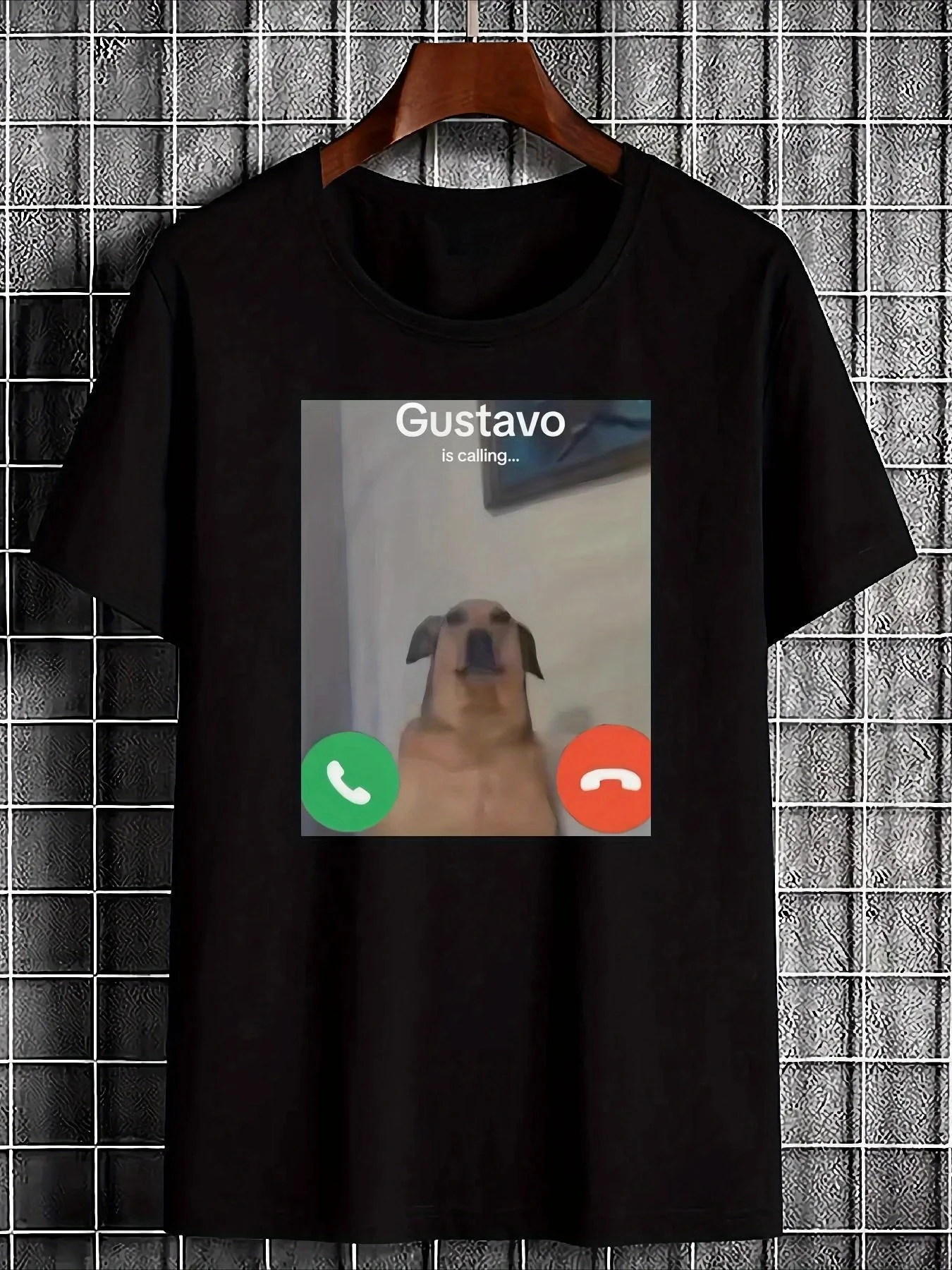 Funny Gustavo Calling Meme Shirt White Tee with Phone Call Graphic Breathable Summer Short Sleeved Harajuku Streetwear