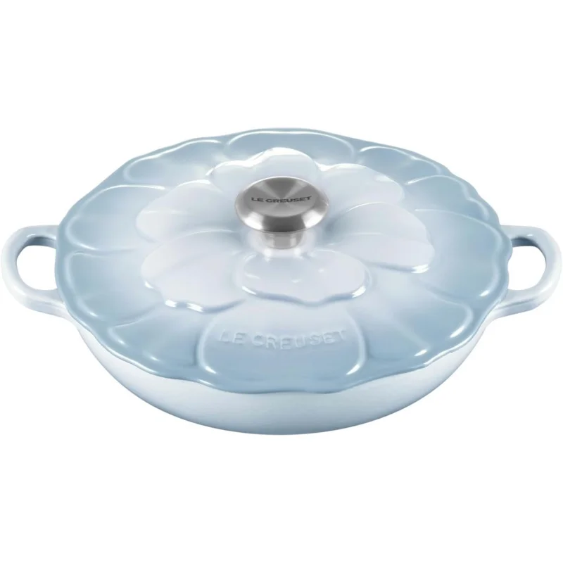 

Enameled Cast Iron Signature Petal Braiser, 2.25 qt., Coastal Blue/Stainless Steel Knob