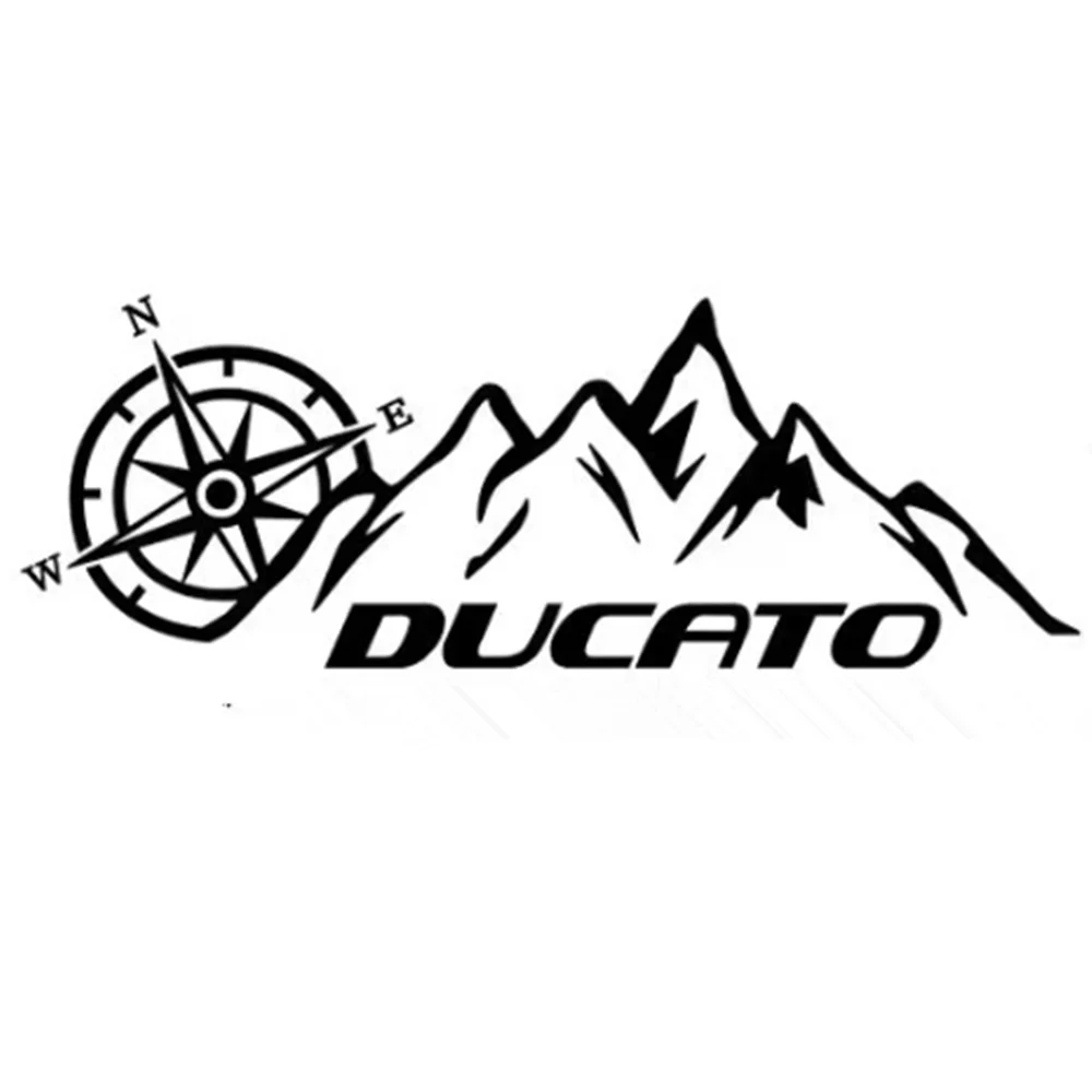 Waterproof Vinyl Camper Van Decals for Fiat Ducato - Alpine Adventure Mountain Compass Auto Body Decor Accessories