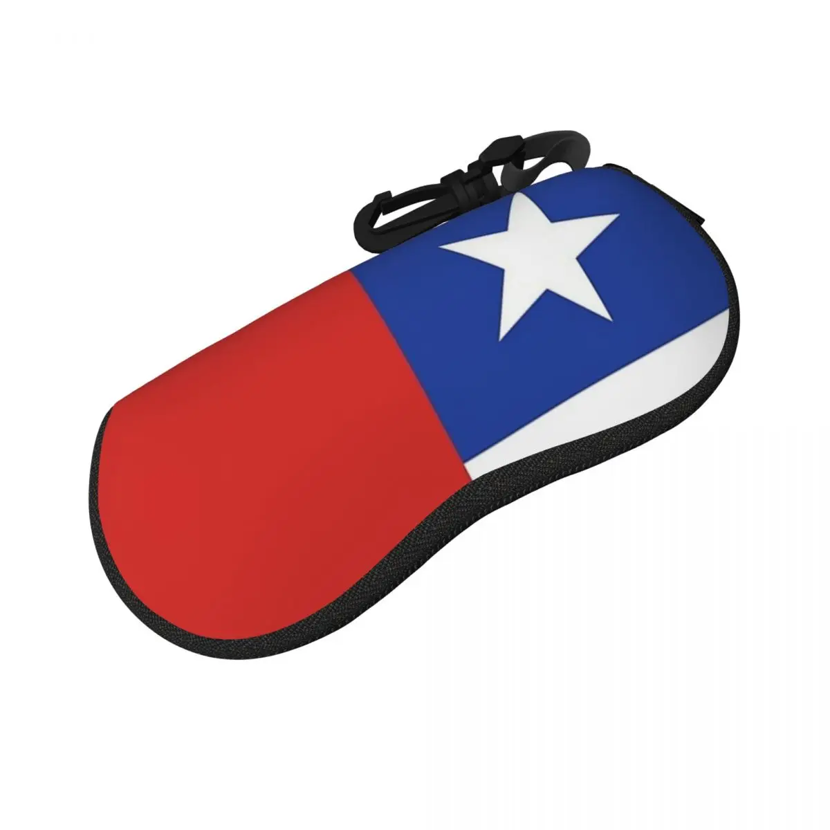 チリ国旗バナーシェルメガネケースプロテクターサングラスボックス女性男性ソフト眼鏡バッグポーチ