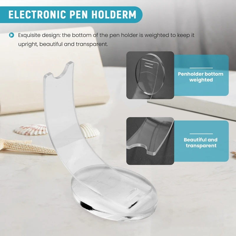 حار TTKK 2 قطعة حامل القلم الإلكتروني الاكريليك القلم عرض موقف قلم رصاص عرض حامل قلم حبر جاف القلم رف شاشة