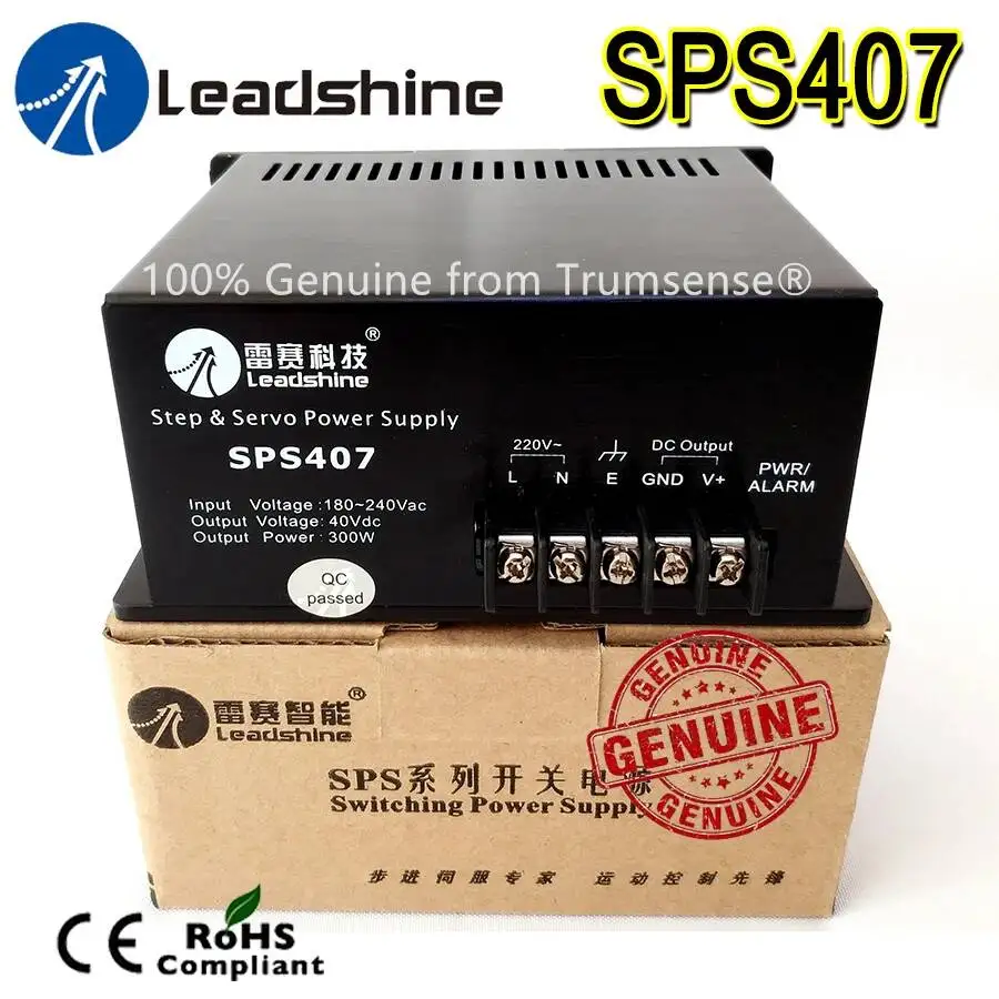 Genuine Leadshine SPS407 Ultra Compact 42 VDC 7A Unregulated Switching Power Supply with 180 to 250 VAC Input