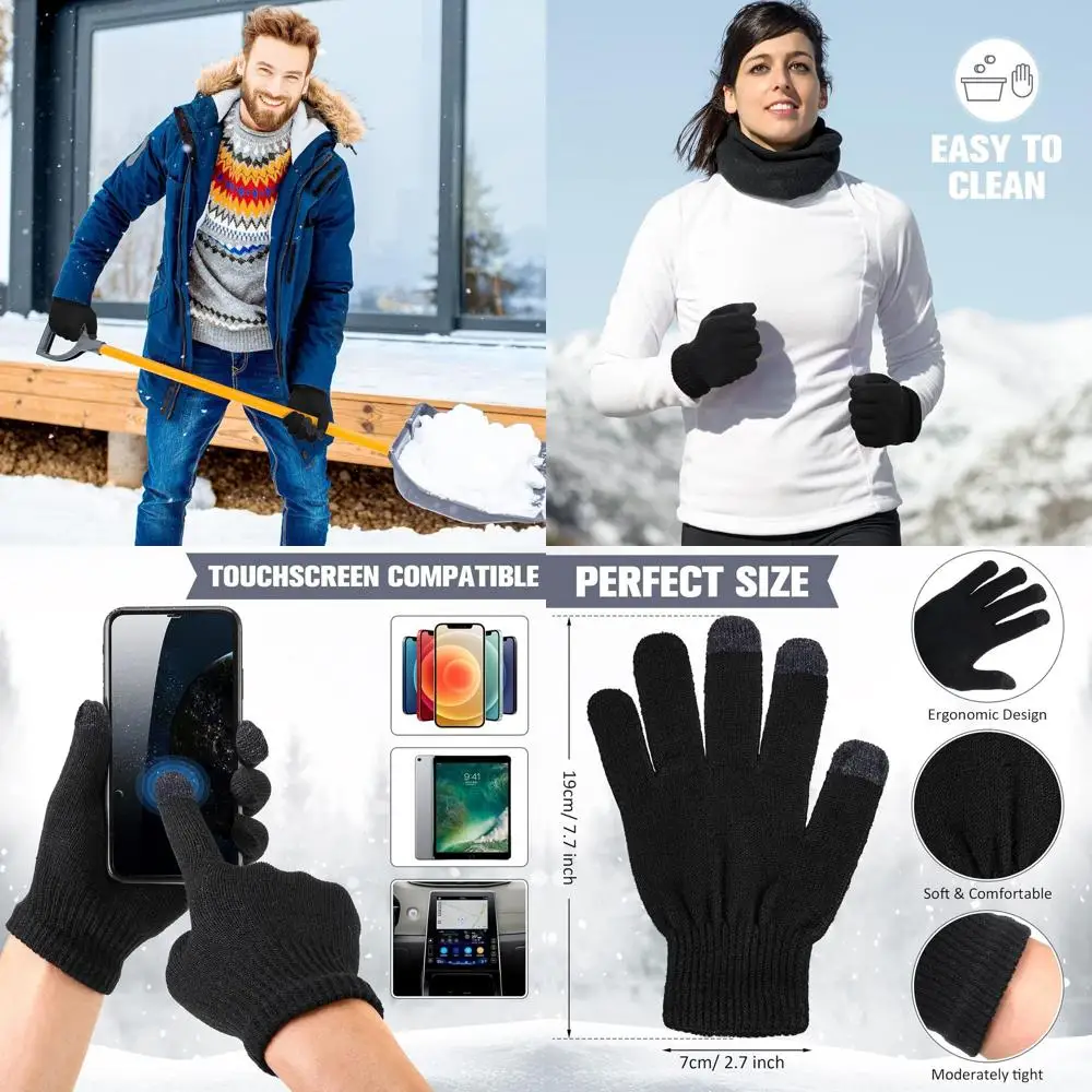 

Yahenda 80 Pairs Winter Gloves Bulk Touchscreen Knit Gloves Stretchy Warm Mitten Gift Unisex for Men Women Homeless Charity