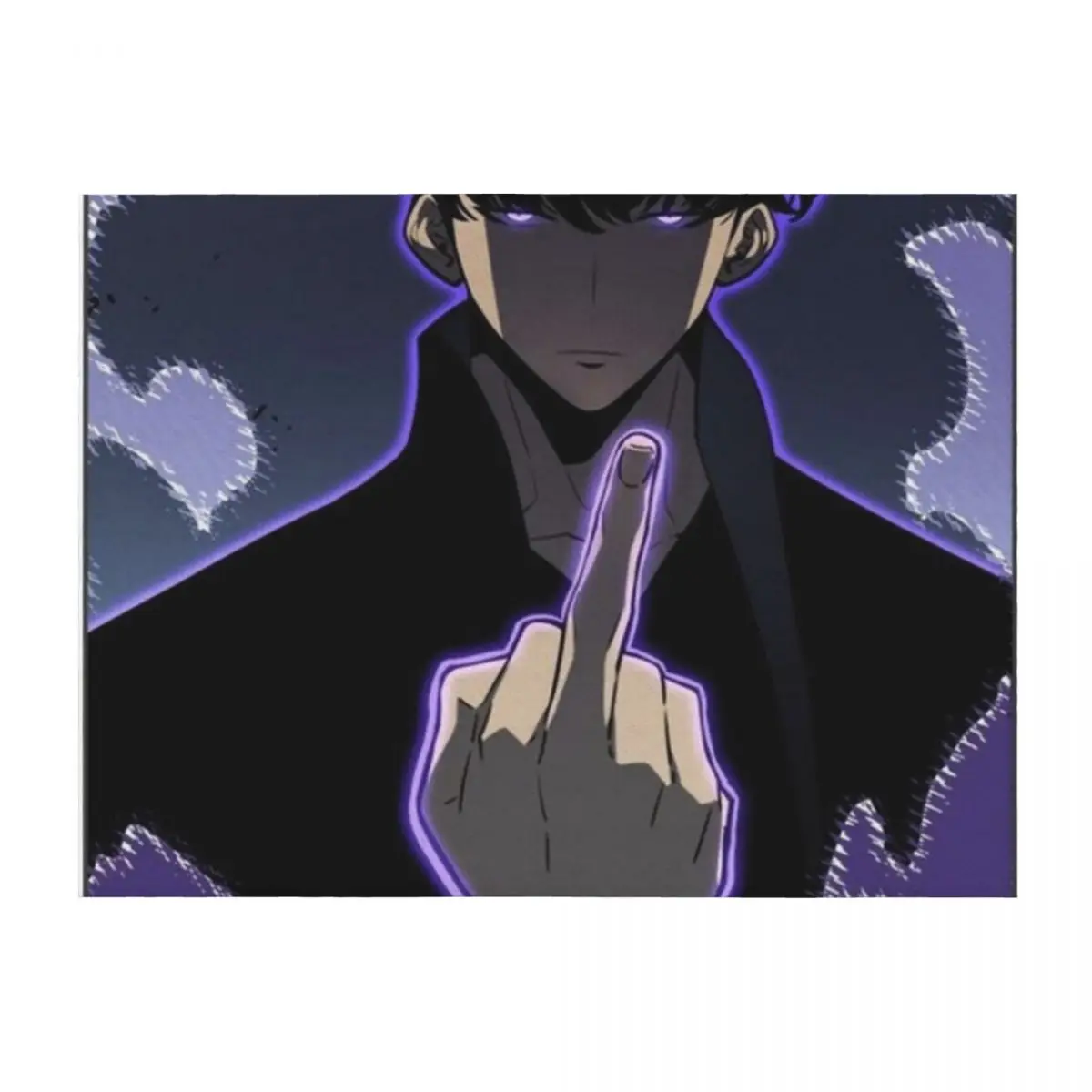 

Sung Jin Woo Middle Finger Throw Blanket Quilt Comforter Softest heavy to sleep Blankets