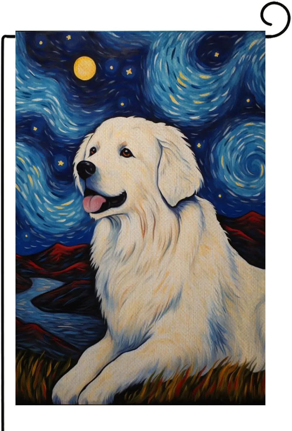Great Pyrenees Oil Painting 12x18 In Garden Flag Yard Flag 12