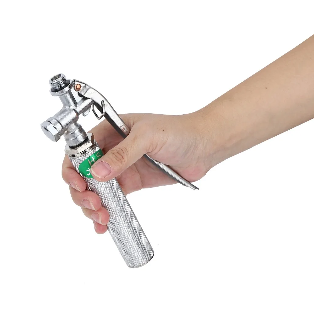 Stainless Steel Sprayer Handle Silver M14*1.5mm High Pressure Water Gun Easy To Use One Hand Control Water Spray Gun Handle
