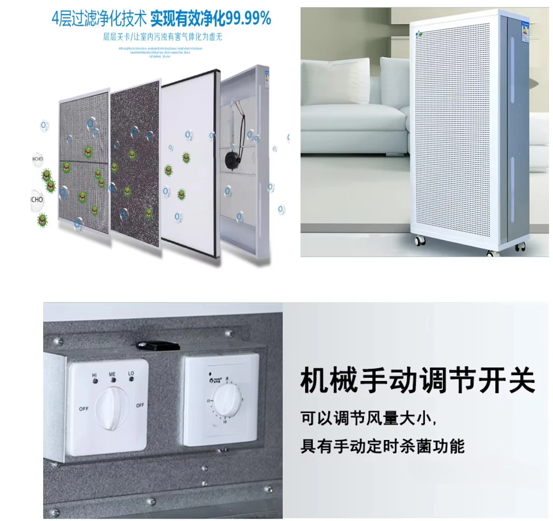 Intelligent Control 1800m3/h Fast Filtering Air Purifier for Office Adjustable Air Volume Dust