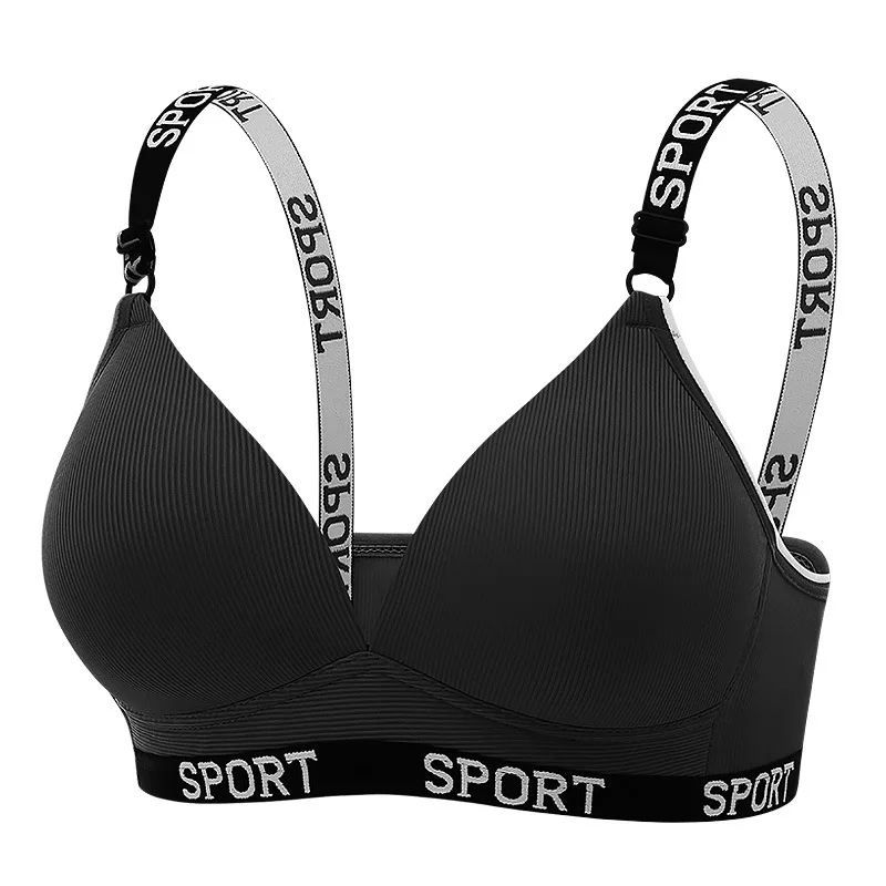 Intimo per il commercio transfrontaliero da donna stile sottile senza anelli in acciaio comodo reggiseno pieghevole con tracolla reggiseno sportivo traspirante