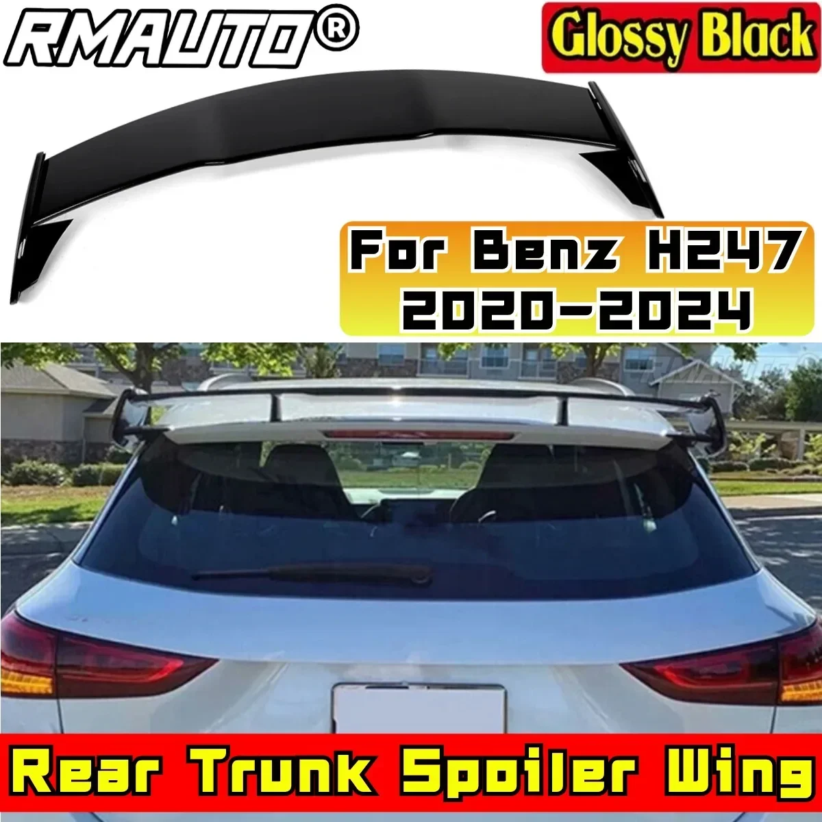 For Benz GLA Class GLA250 H247 GLA200 GLA35 GLA45 AMG 2020-2024 Rear Spoiler Wing Body Kit Car Rear Trunk Spoiler Exterior Part