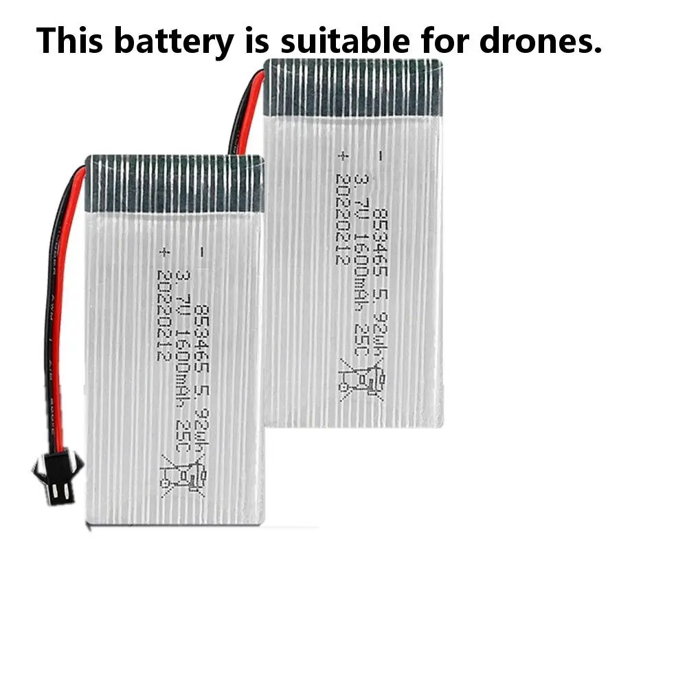 Rechargeable 3.7V 853465 20C 1600Mah Li-Polymer Li Battery For X4/H107D HELICOPTER MODELS Mirco Helicopter SYMA X5 RC Mini Drone