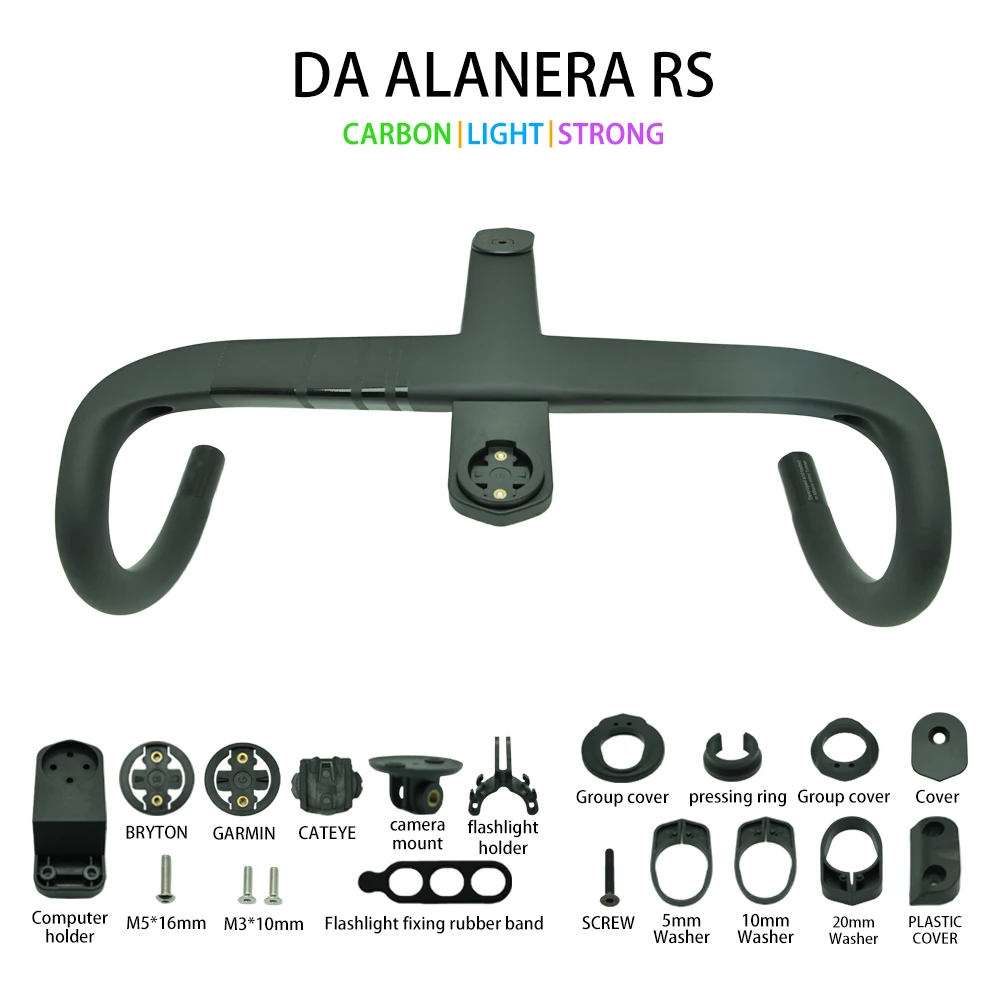 

ALANERA RS T1000 Carbon Road Bike Handlebar 28.6mm Integrated Internal Cable System Bicycle Accessory with Spacers