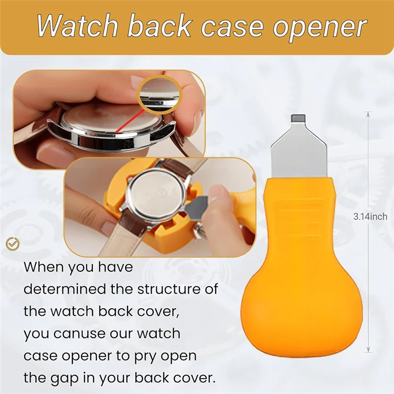 ABJI-Watch Repair Tool Kit, Suitable For Replacing Watch Batteries And Adjusting Strap Length, Screwdriver Kit, Repair Tool