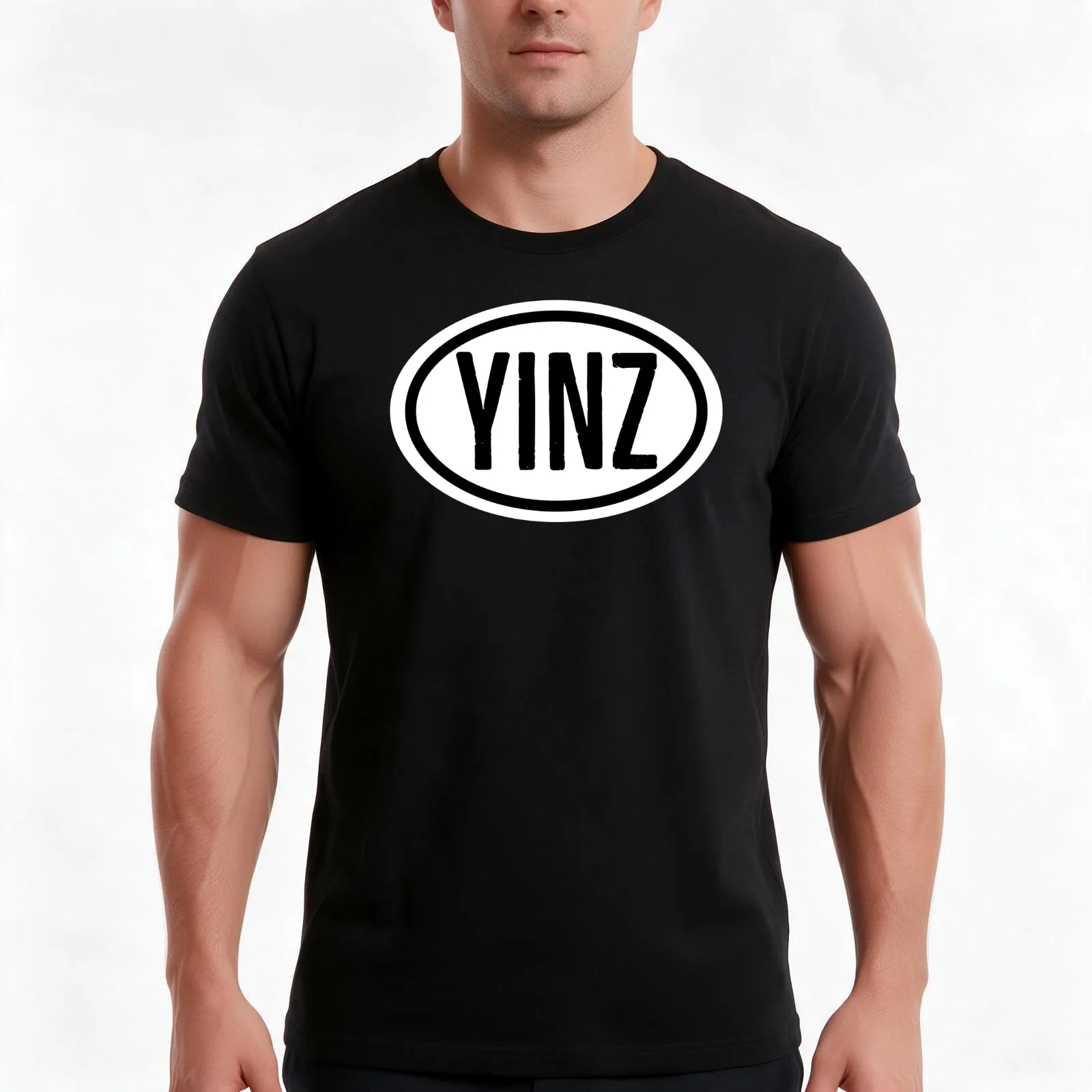 YINZ Travel Destination Bumper Sticker Design T-Shirt, Summer Casual Cotton Tee, Oversized Streetwear Tops, Unisex Men Women