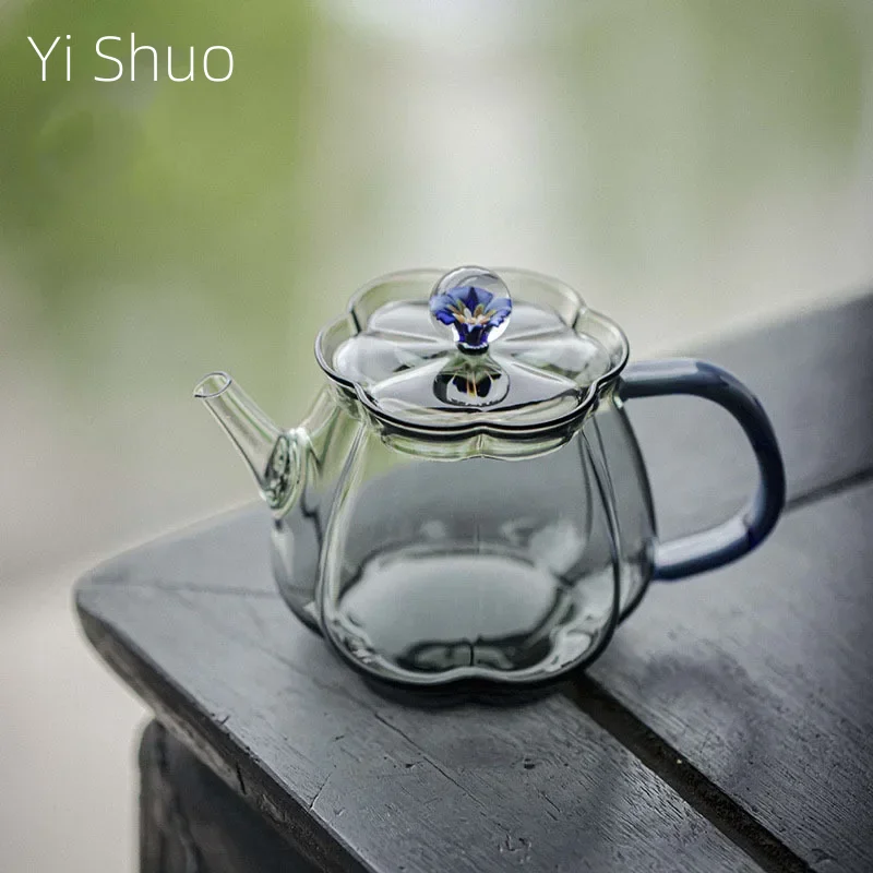 High Temperature Resistant Glass Teapot High-Grade Strainer Teapot  Plum Blossom Small Pot Tea Maker Tea Infuser Tea Kettle