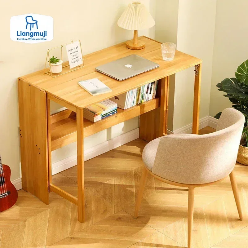 Foldable Desktop Computer Table Study Corner Square Minimalist Gaming Desk Small Apartment Biurka Szkolne Bamboo Furniture