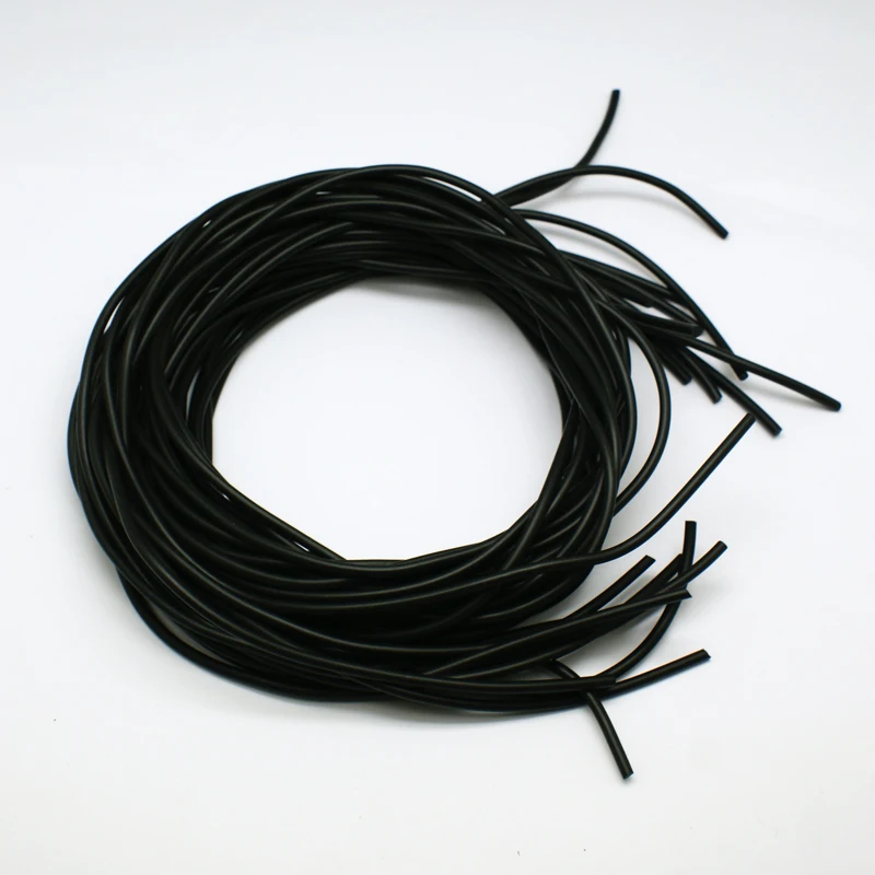 10 Strand Synthetic Rubber Round Hollow Beading Cord Black 2mm 3mm 4mm for Bracelet Necklace DIY Stringing Jewelry Making