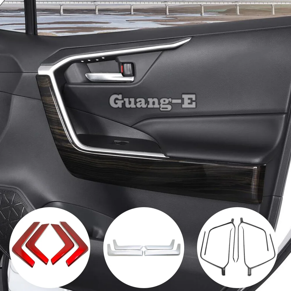 

For Toyota Rav4 2019 2020 2021 2022 Car Interior Door Handle Armrest Covers Decoration Inner Handrail Stick Trim 4PCs