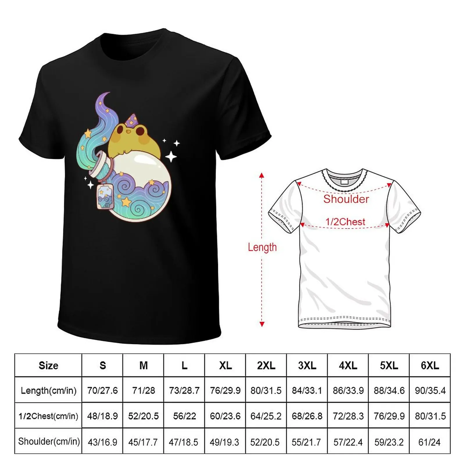 Dreamy water potion with wizard frog T-Shirt Summer Fashion Casual Tee Shirt