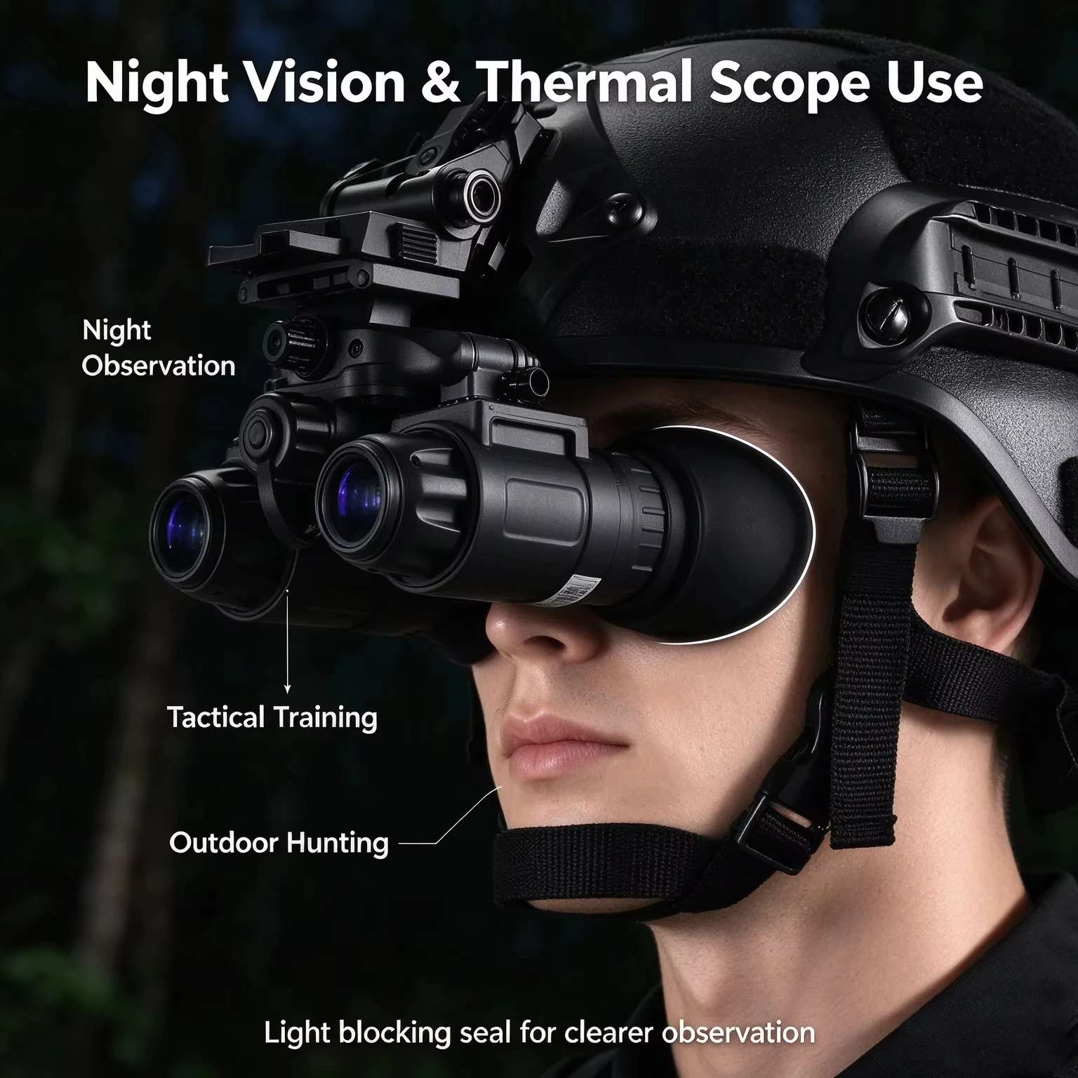 ZIYOUHU Rubber Eye Mask Aluminum Alloy Double Tube Bracket Base, Night Vision Thermal Imaging Device Mounting Accessory