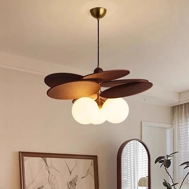 3 Heads French Restaurant Chandelier Wabi Sabi Style Dining Table Bar Lighting, Bedroom Homestay Decoration Chandelier