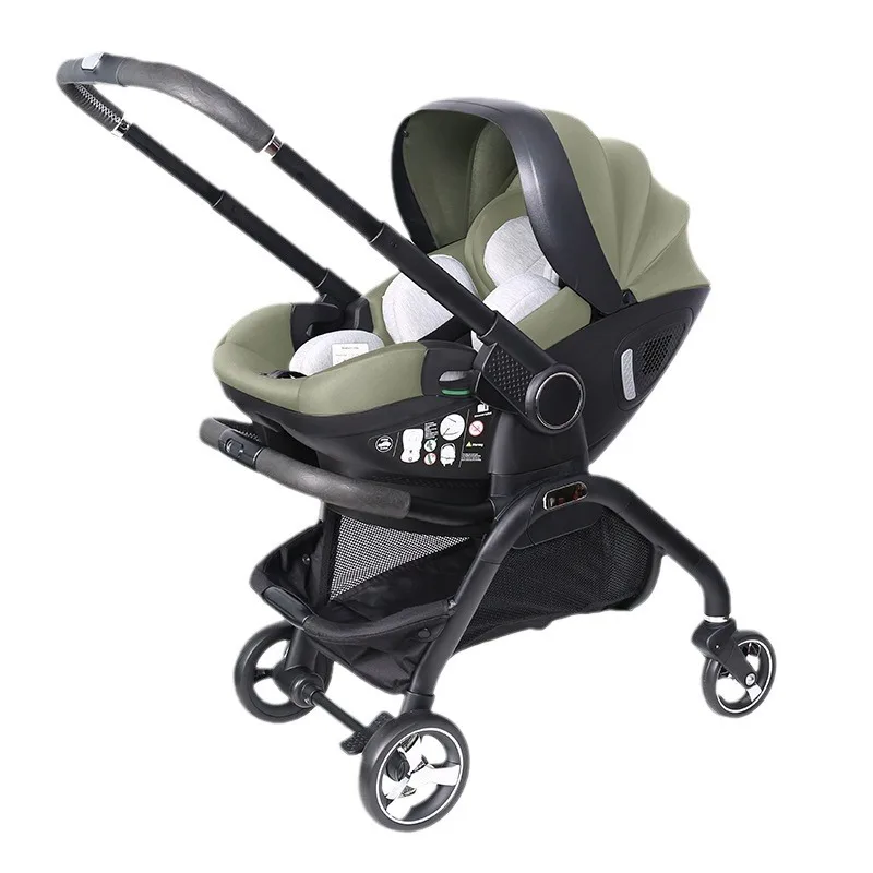 Kidilo Kinderwagen mit Korb 3-in-1-Taschenauto für Neugeborene, Zwei-Wege-Laufartefakt für Babys
