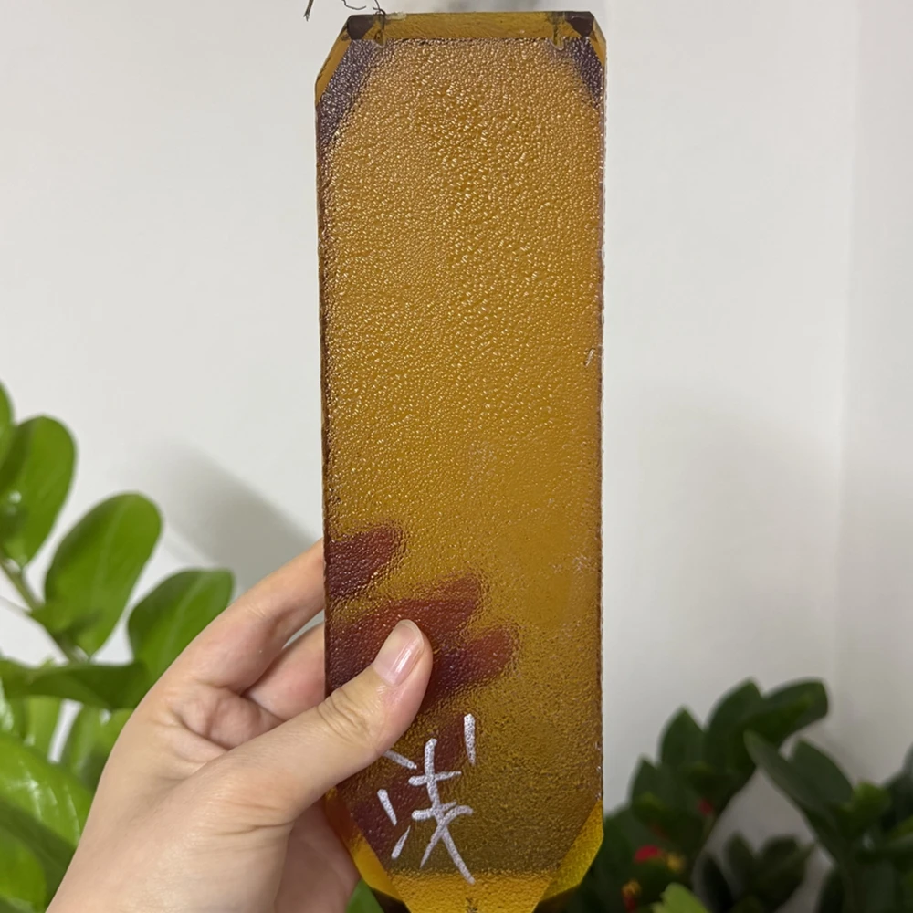Artificial Synthetic Citrine Raw Rough Light Medium Color 30‑31mm Thickness Yellow Quartz Material